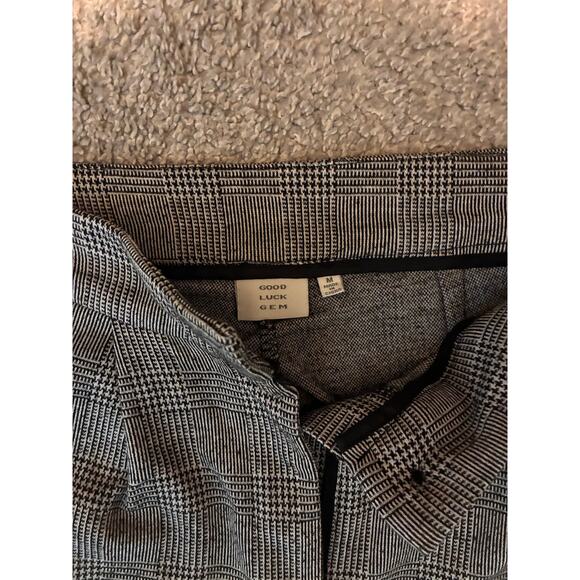 Good Luck Gem Black & White Plaid Tapered Pants Size M - Picture 1 of 3